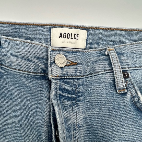 AGOLDE Nico High Rise Slim Jeans Size 30 –Organic Cotton – Light Wash Distressed - Picture 4 of 10
